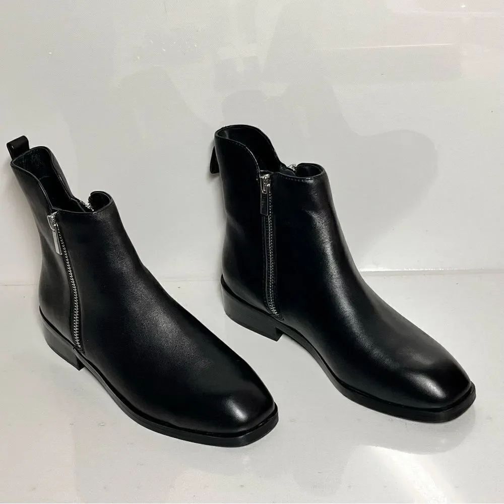 42 GOLD Yearling Leather Booties